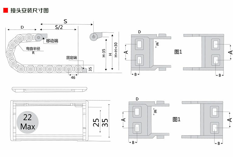 全黑25接頭安裝尺寸圖 全黑25接頭安裝尺寸圖